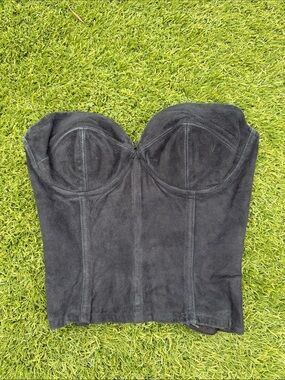 Trashy Diva Black Strapless Suede Bustier Top